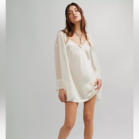 Free People Renata Slip Dress Set in Meridian Moon - Picture 2 of 12